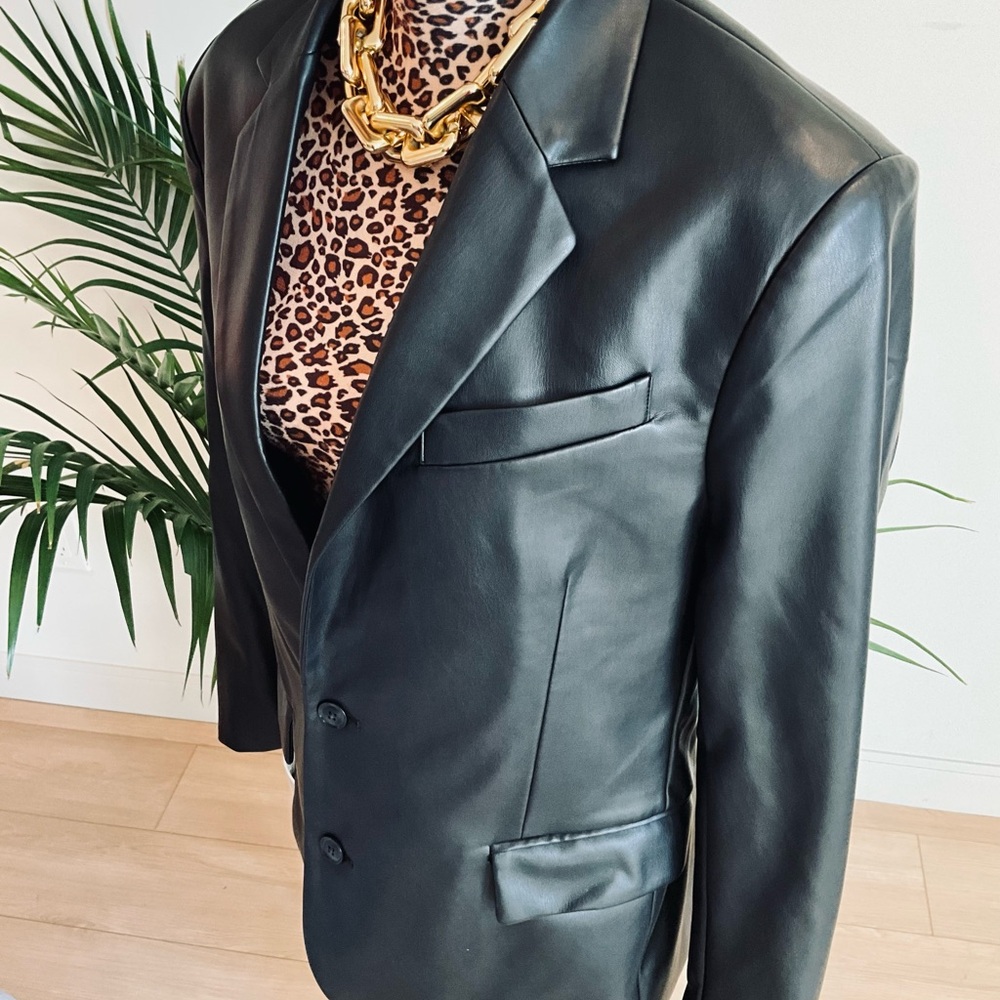 Leather Structured Blazer NWT - image 8